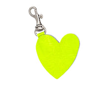 FLUORO HEART KEYRING AND HEART CLIP