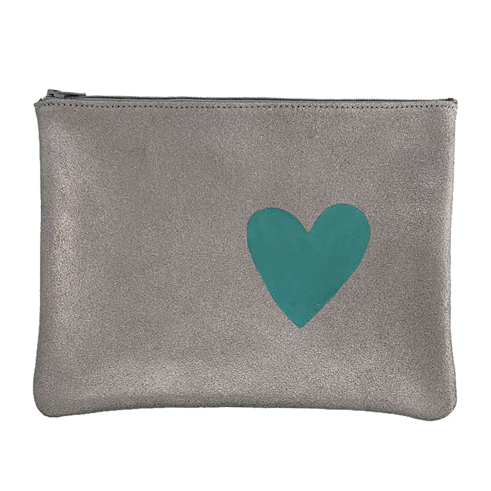 SPARKLE HEART HAND PAINTED ZIP POUCH SALE
