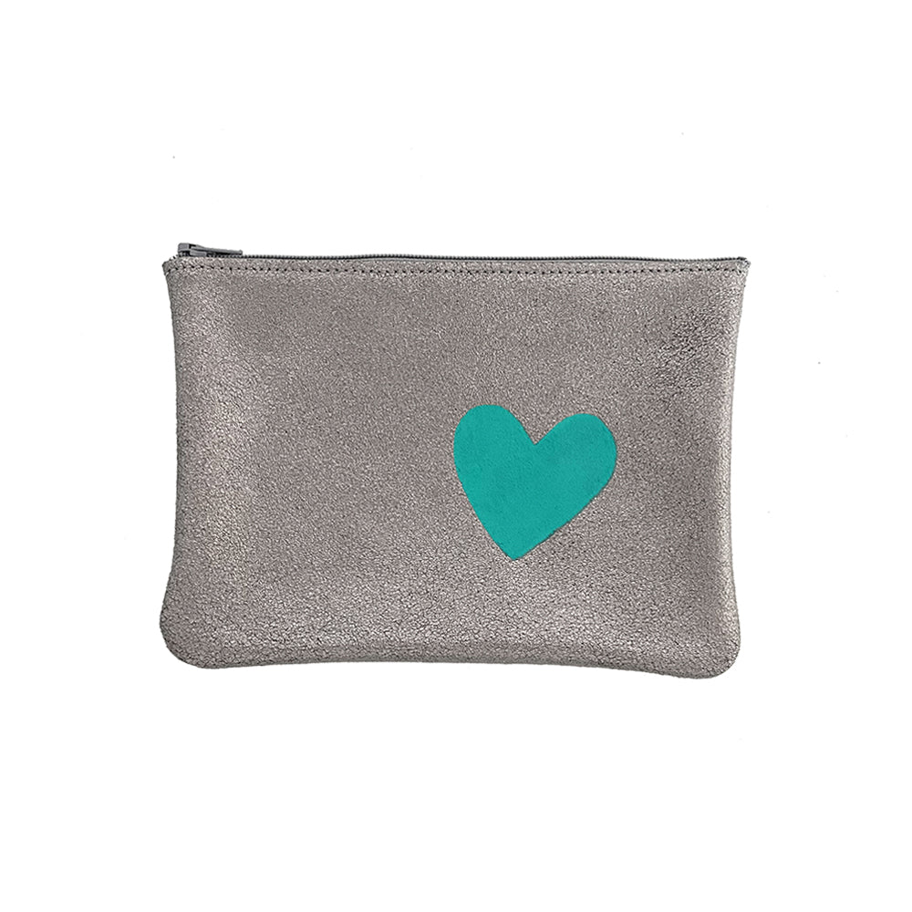 SPARKLE HEART HAND PAINTED ZIP POUCH SALE