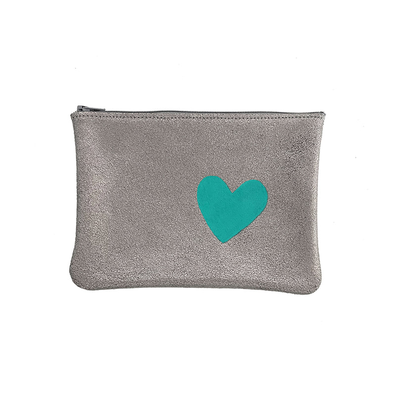 SPARKLE HEART HAND PAINTED ZIP POUCH SALE