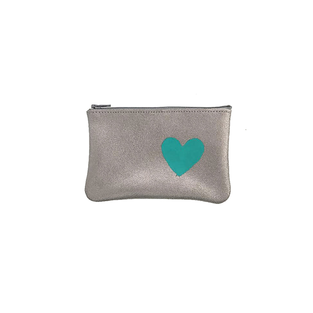 SPARKLE HEART HAND PAINTED ZIP POUCH SALE