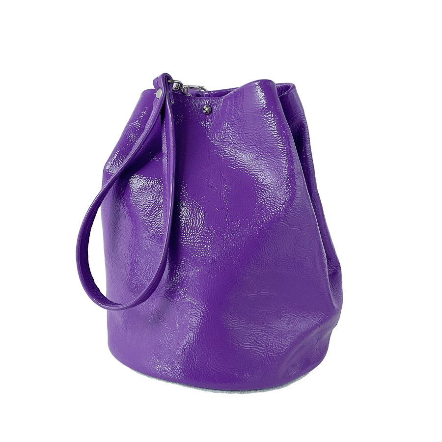CANDY PATENT BUCKET BAG