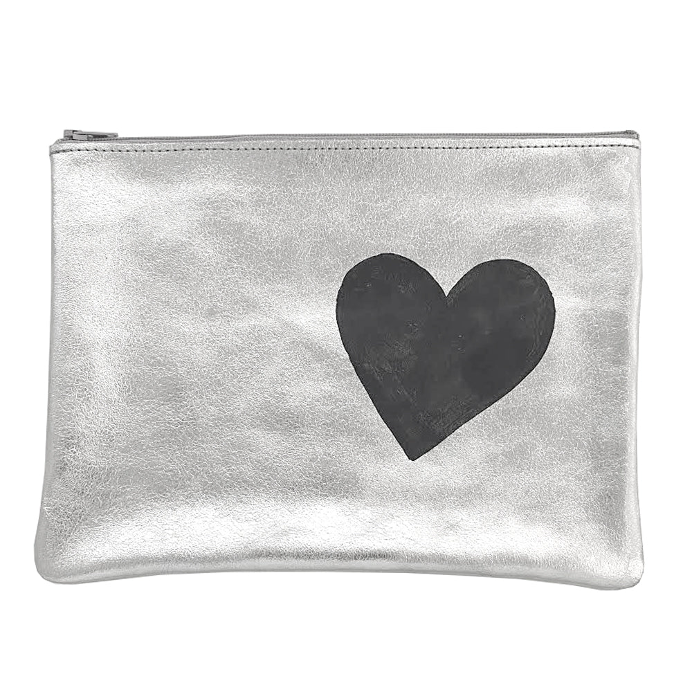 FOIL SILVER LEAF PAINTED HEART