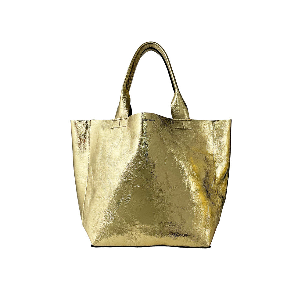 NWT Danielle Nicole Silver Metallic Leather Lewin newest Tote