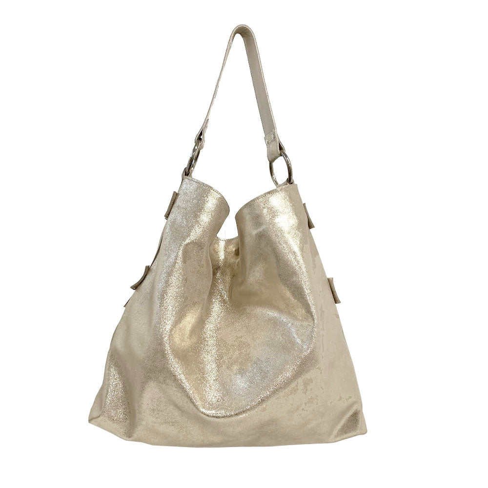 Hobo Carol handbag in Champagne factory Pearl