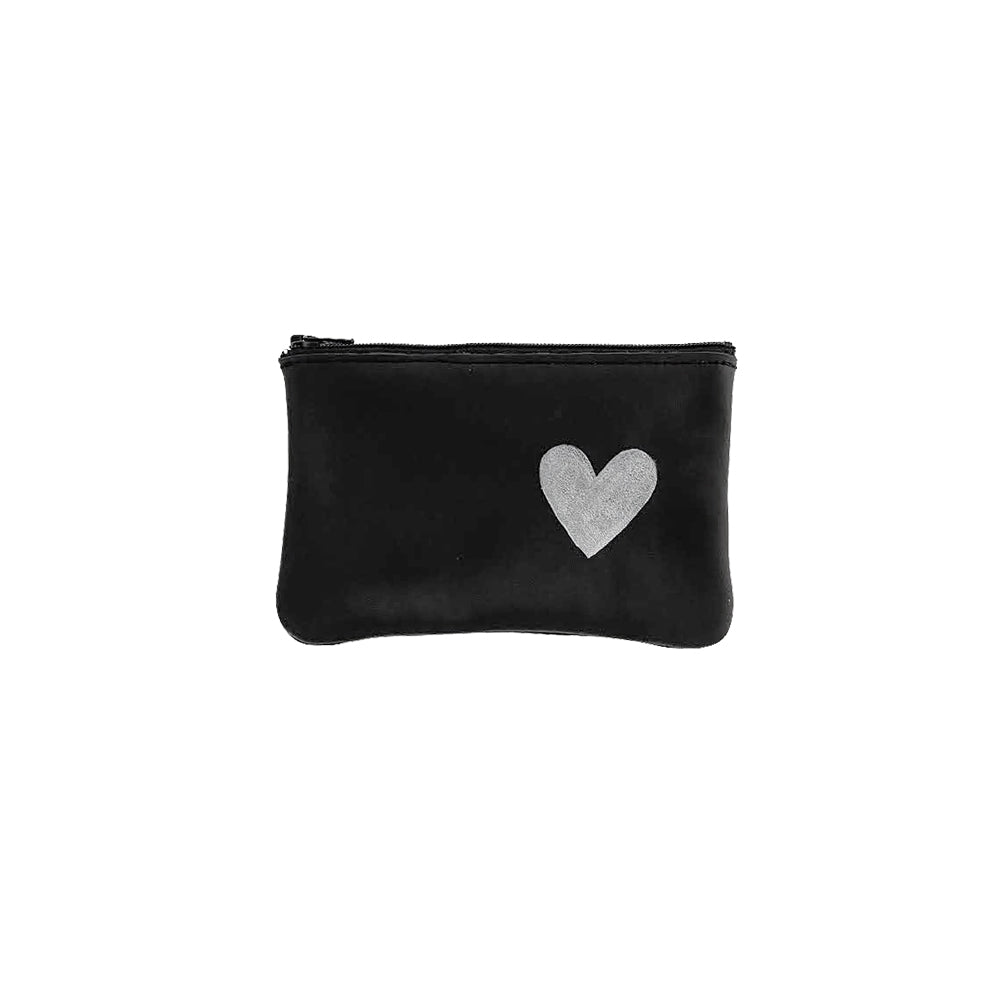 BASIC HEART HAND PAINTED ZIP POUCH