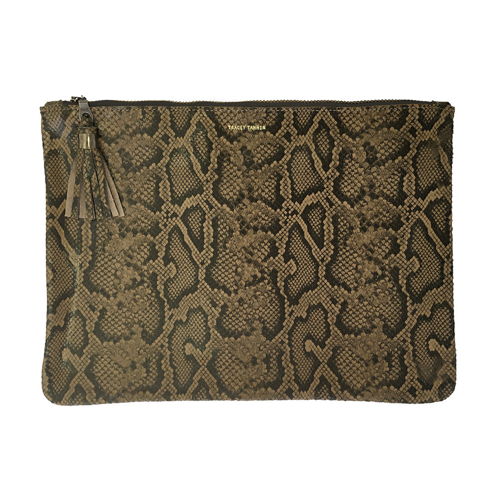 バッグ Jacquard Chain Pochette nude herlipto ZIP XL WITH TASSEL – traceytanner